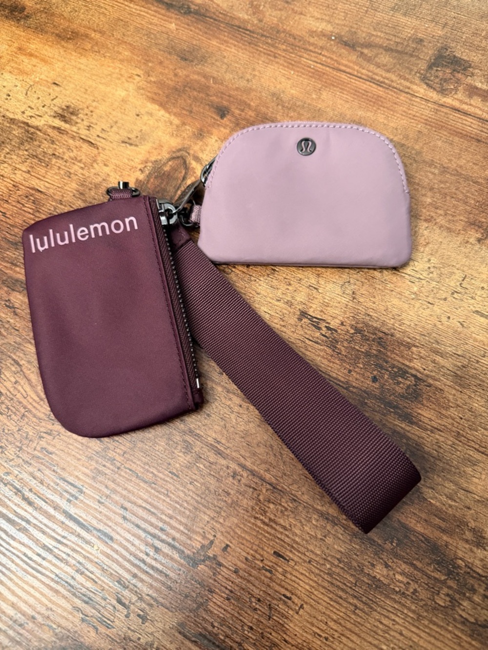 lululemon athletica Dual Pouch Wristlet - Dusty Rose & Burgundy